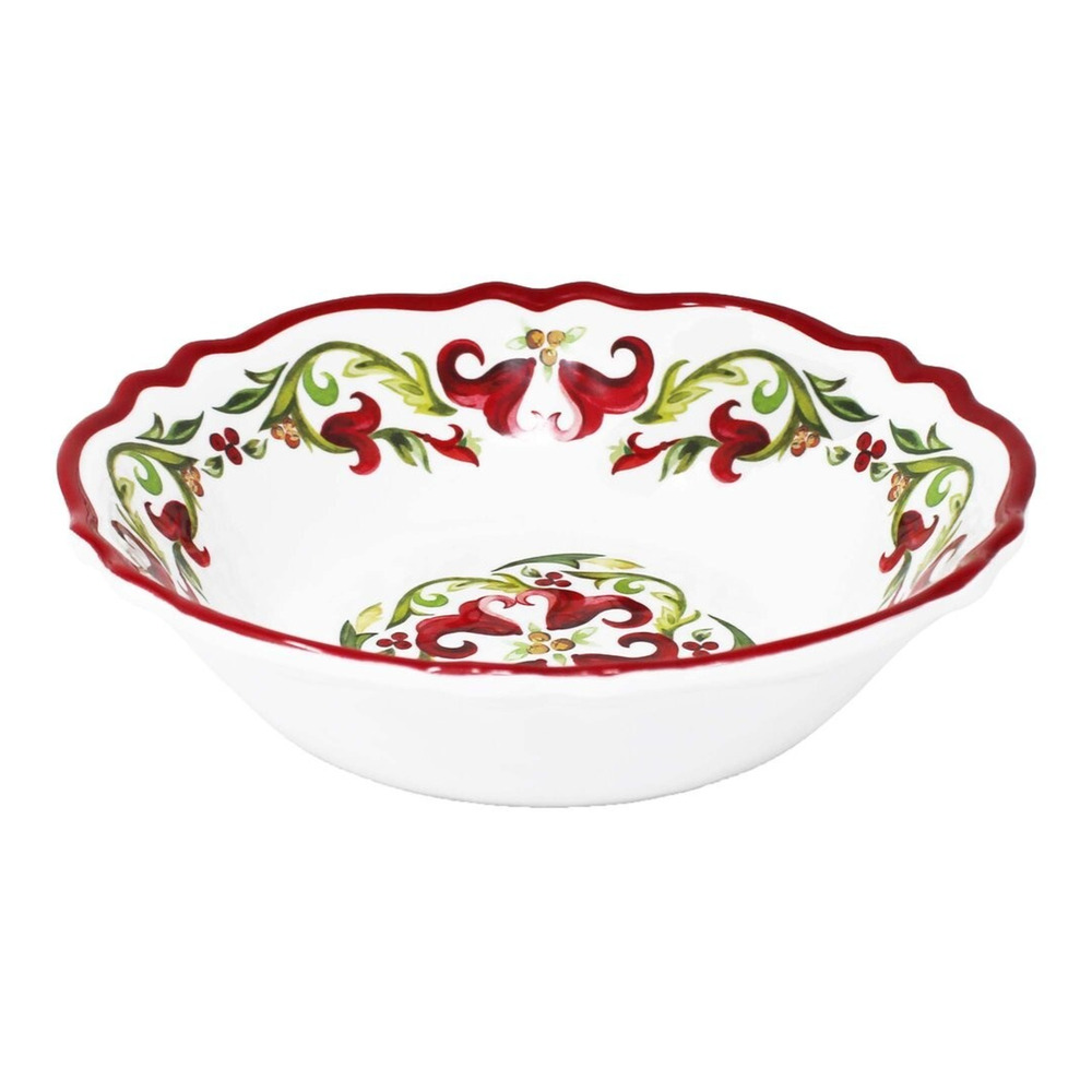 Le Cadeaux Vischio Holiday Collection 7.5" Melamine Cereal Bowl - Set of 4 NEW